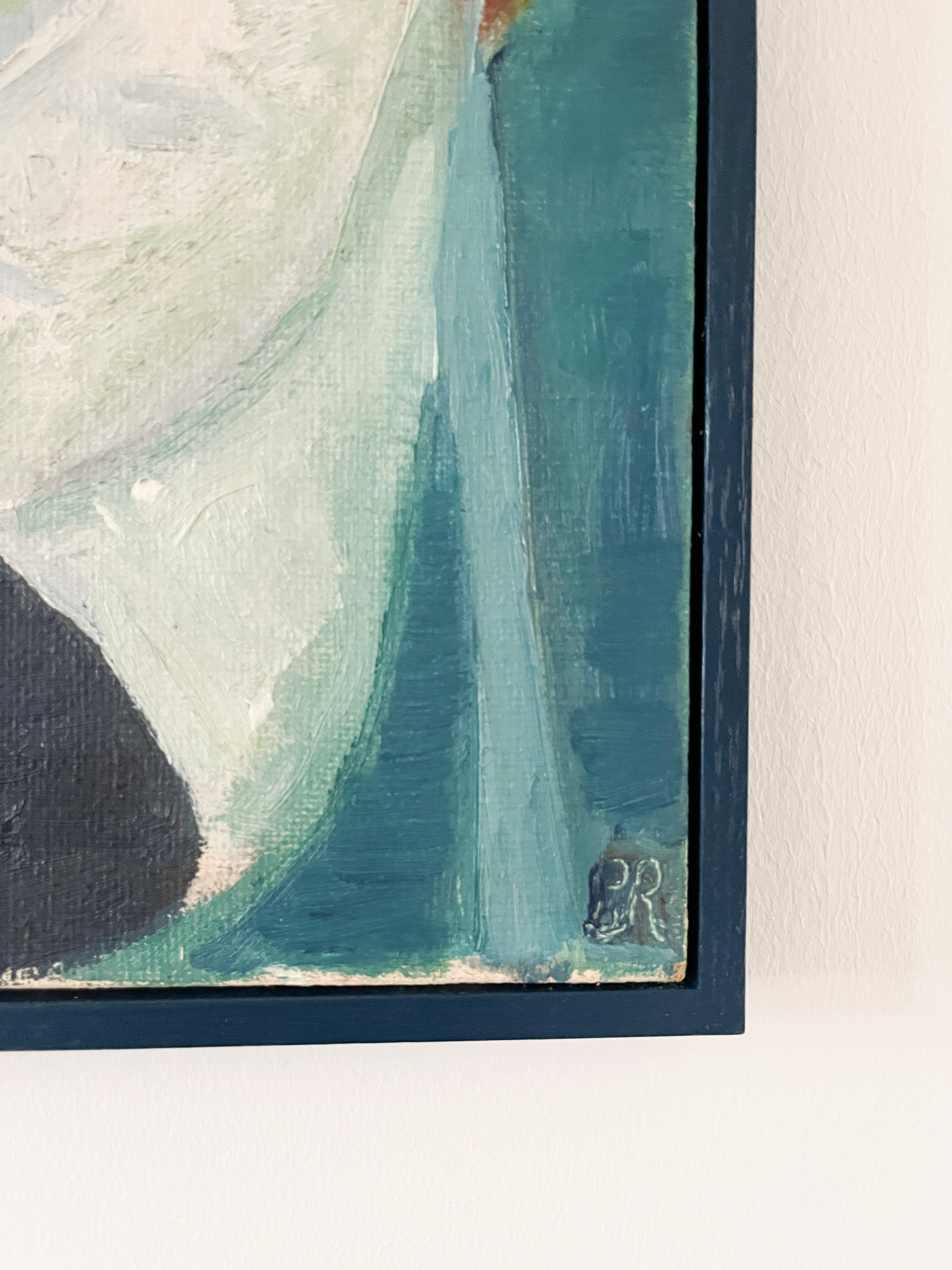 Siddende pige (signeret “BR”)  - maleri