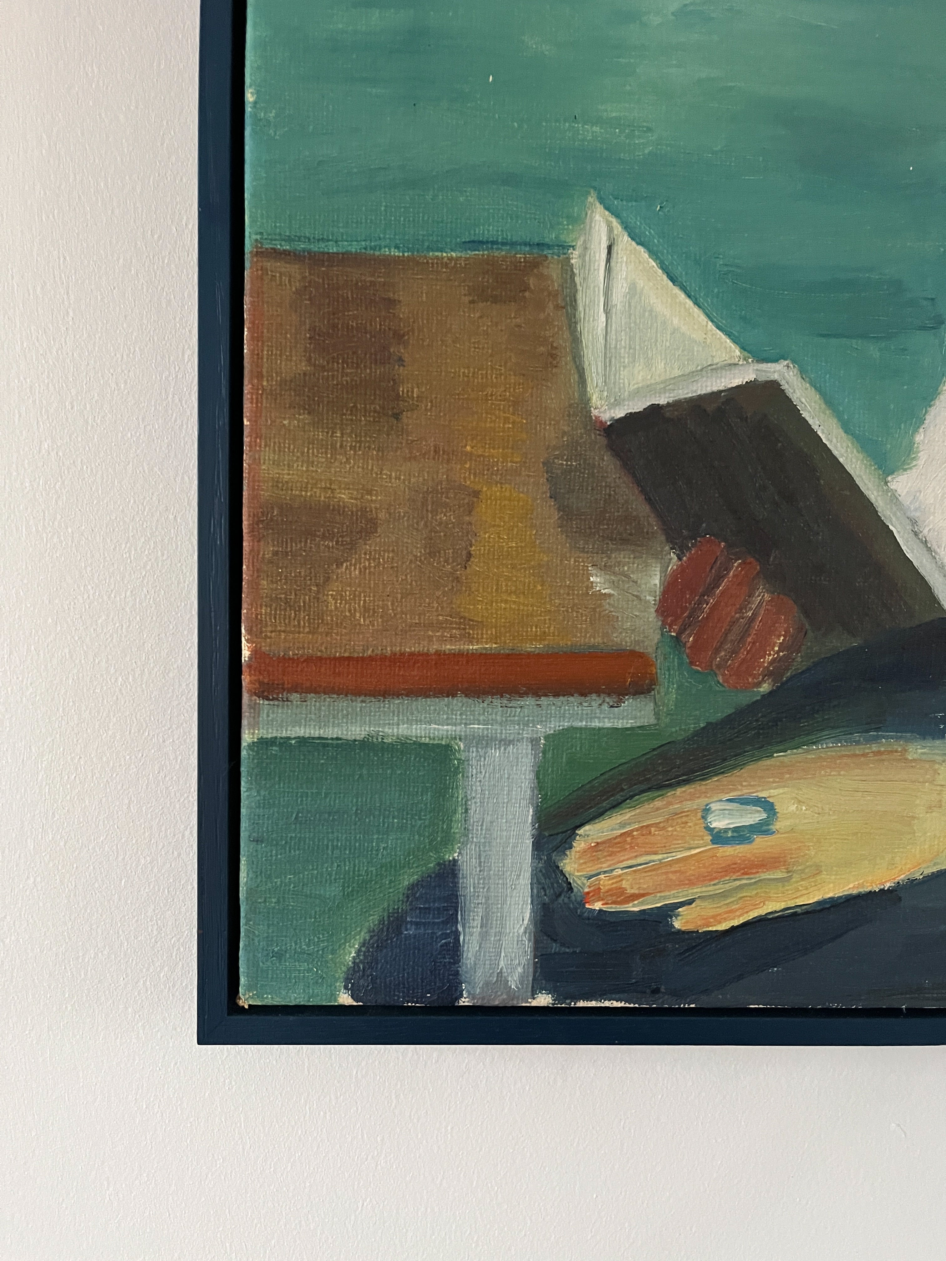 Siddende pige (signeret “BR”)  - maleri